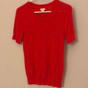 J.Crew Short sleeve red sweater top size small